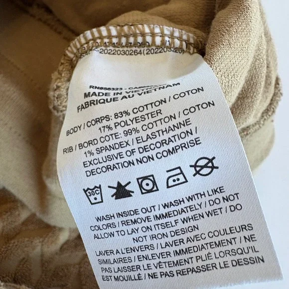 Nike Womens Small Textured Chevron Terry Joggers Tan Khaki High Rise Comfort - Picture 8 of 8